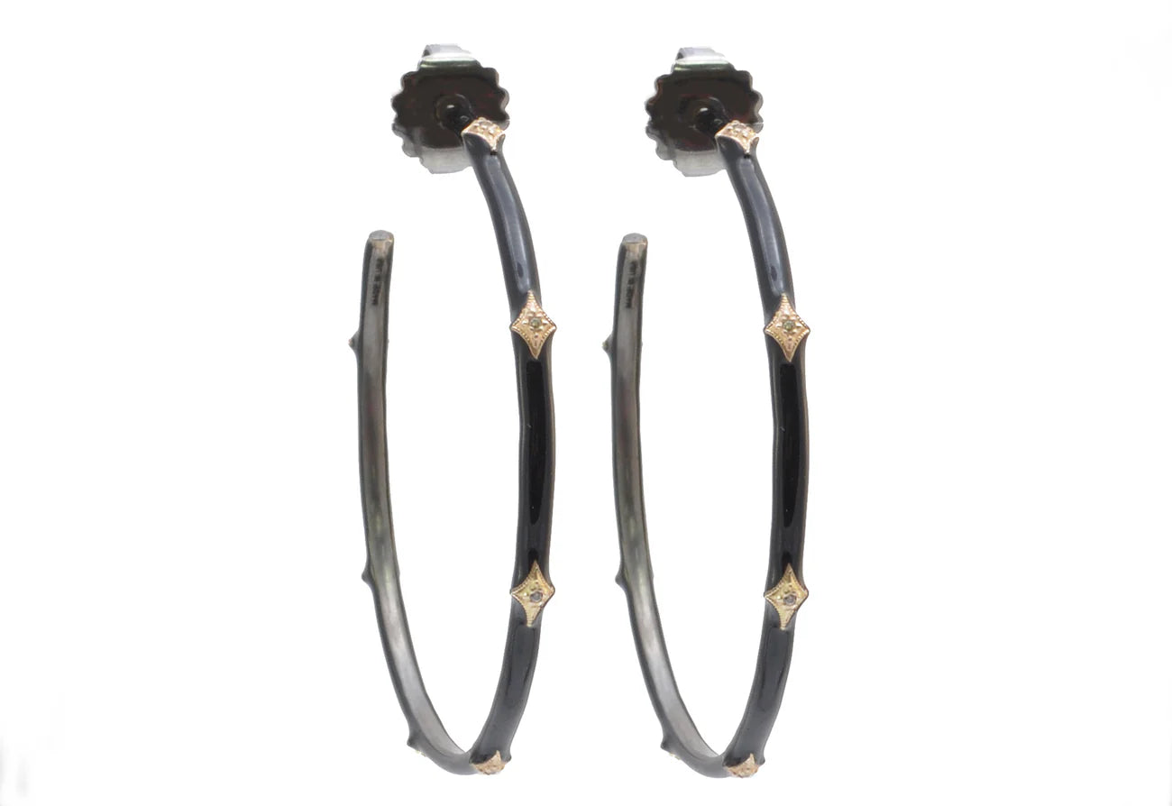 hoop earrings for wedding-Crivelli Enamel Hoop Earrings