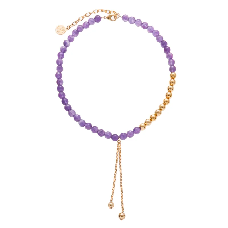 minimalist necklaces for women-Purple Crown Necklace