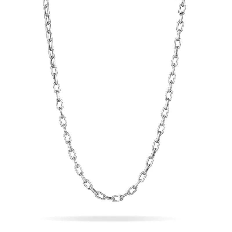 diamond choker necklaces for women-4mm Italian Chain Link Necklace in Sterling Silver