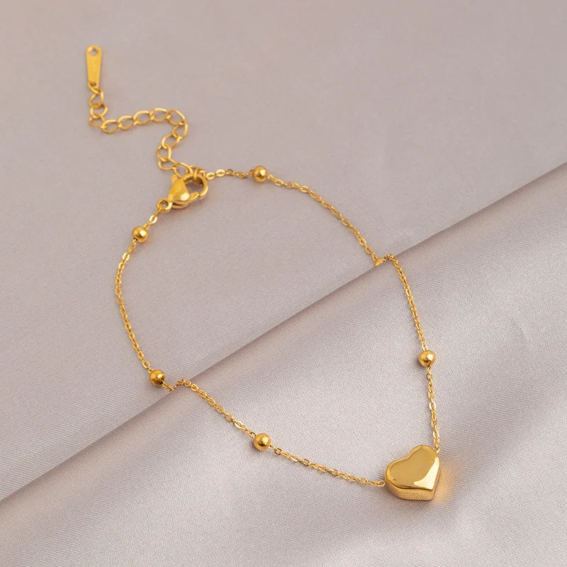 Heart round Beads Anklet