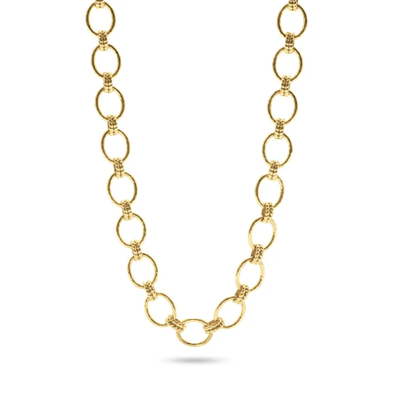 delicate necklaces for women-Cleopatra Grande Link Necklace, 16"+2'' - Gold