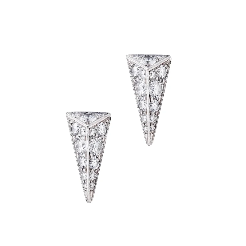 fashion earrings for women-Kristen Farrel Diamond White Gold Estate Earrings