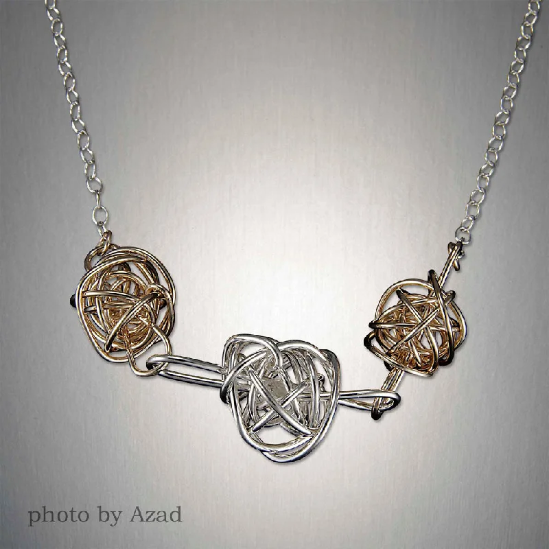 short necklaces for women-3901 - Tangled Web Trio Chain