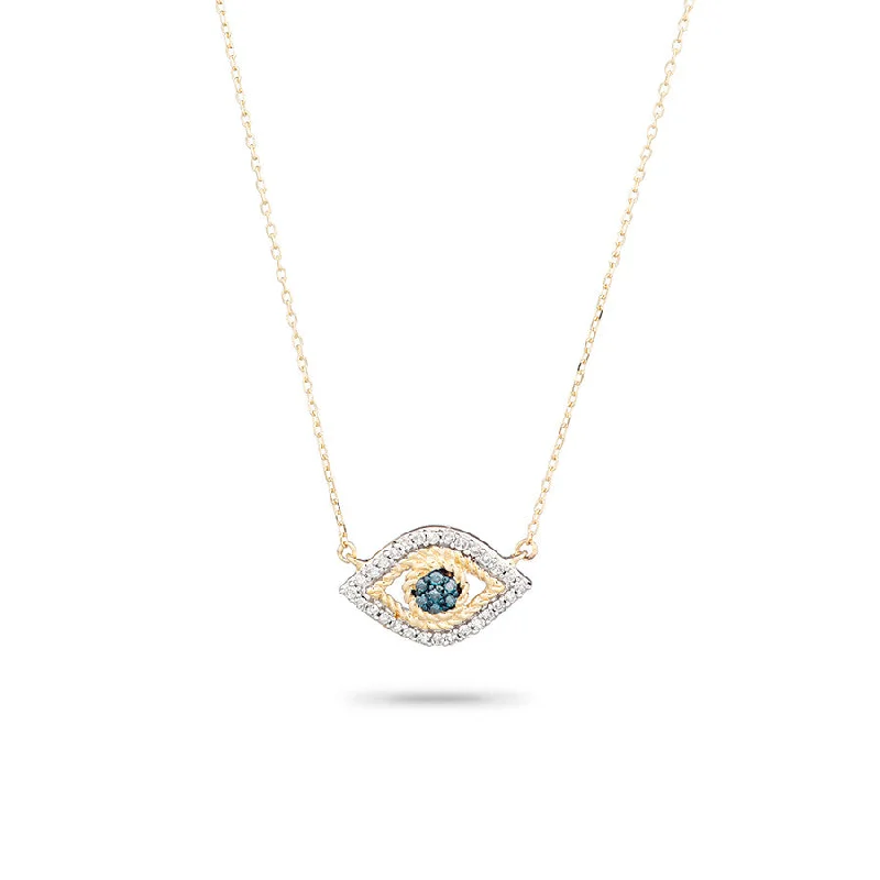 gemstone necklaces for women-Tiny Pavé Evil Eye Necklace