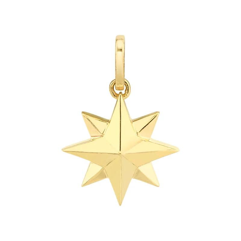 wedding necklaces for women-READY TO SHIP GOLD NORTHERN STAR PENDANT