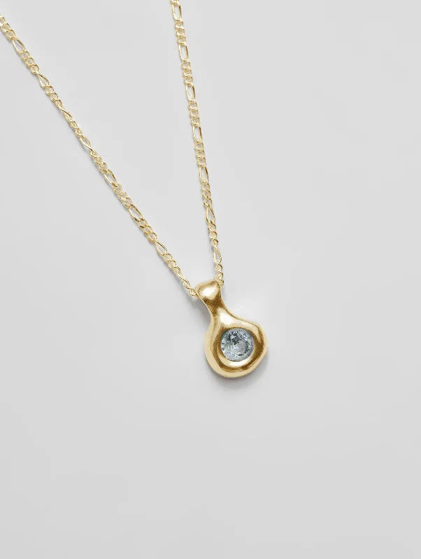 silver chain necklaces for women-Liv Necklace in Blue and Gold (Sample)