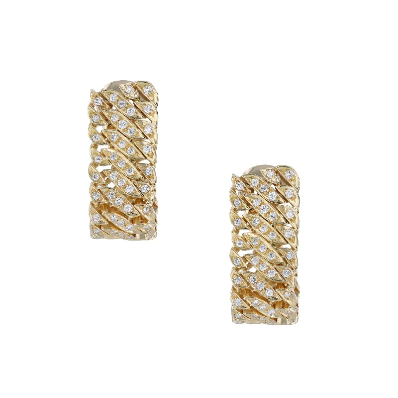 bridal earrings for women-Yellow Gold and Diamond Estate Earrings