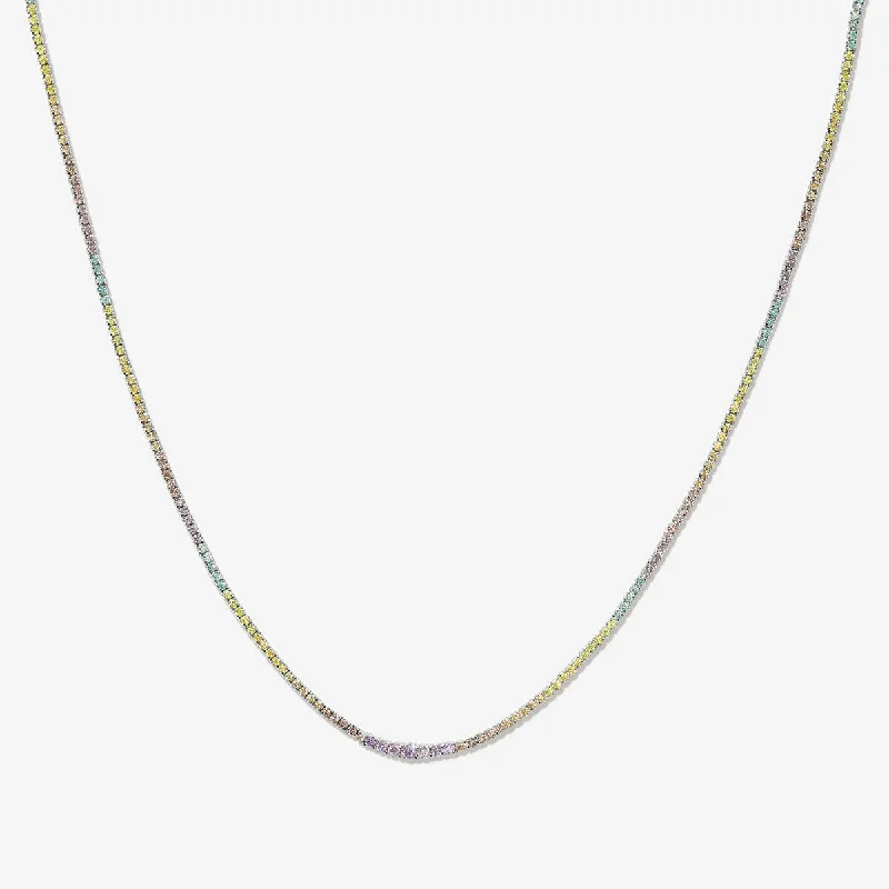 spiritual necklaces for women-Hanley rainbow tennis necklace