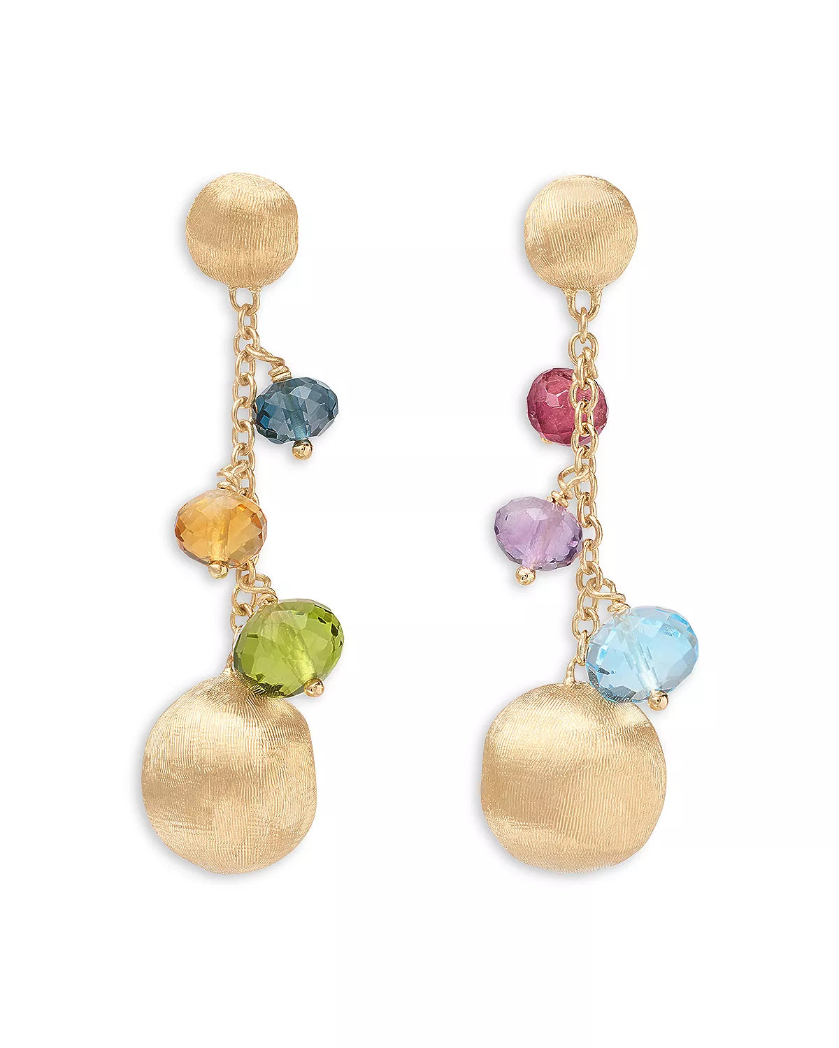 small hoop earrings for women-18kt Yellow Gold Gemstone Africa Collection Drop Earrings