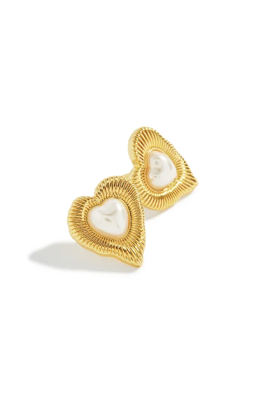 diamond stud earrings for women-Aleida Heart Shape Earring - Gold