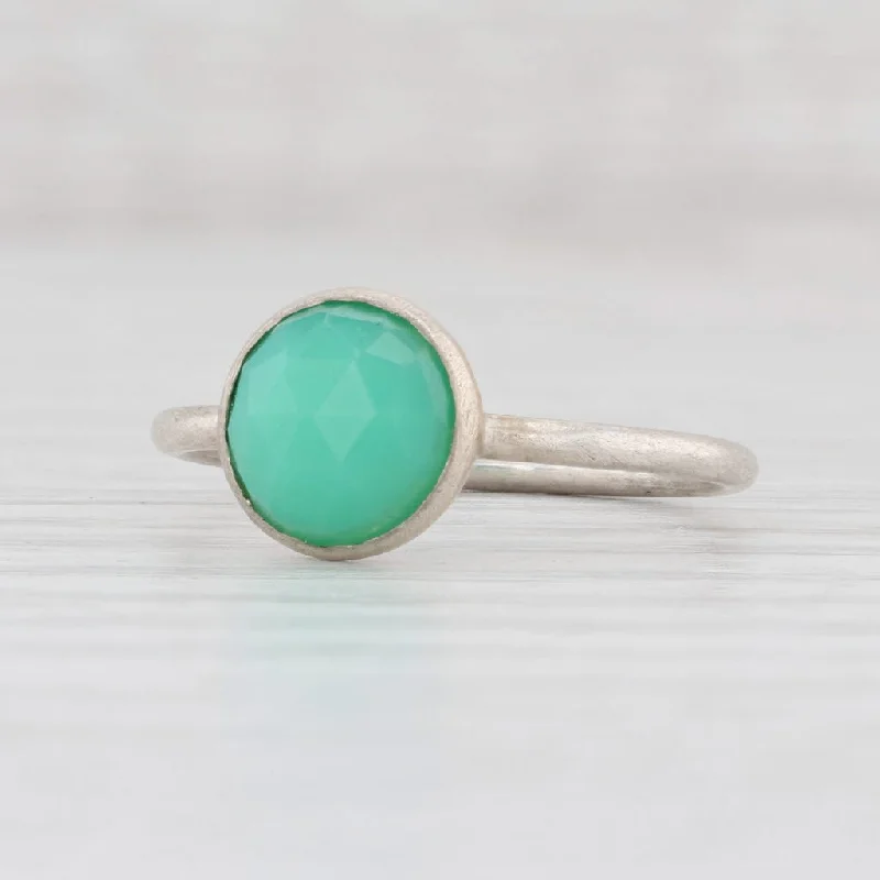 yellow gold engagement rings for women-New Nina Nguyen Chillaxin Green Chrysoprase Ring Sterling Silver Size 7