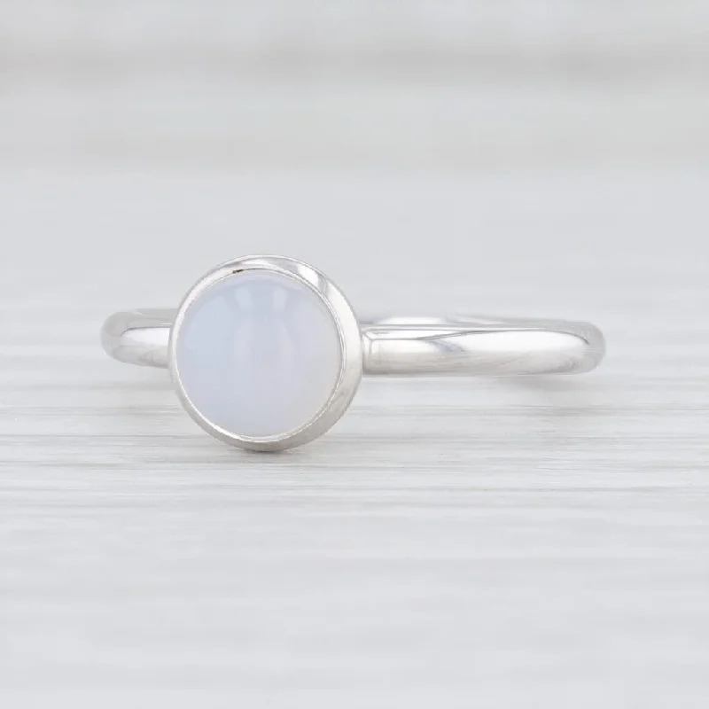 engagement rings for women with unique features-New Bastian Inverun Pastel Chalcedony Ring Sterling Silver 12744 Light Blue 6 52