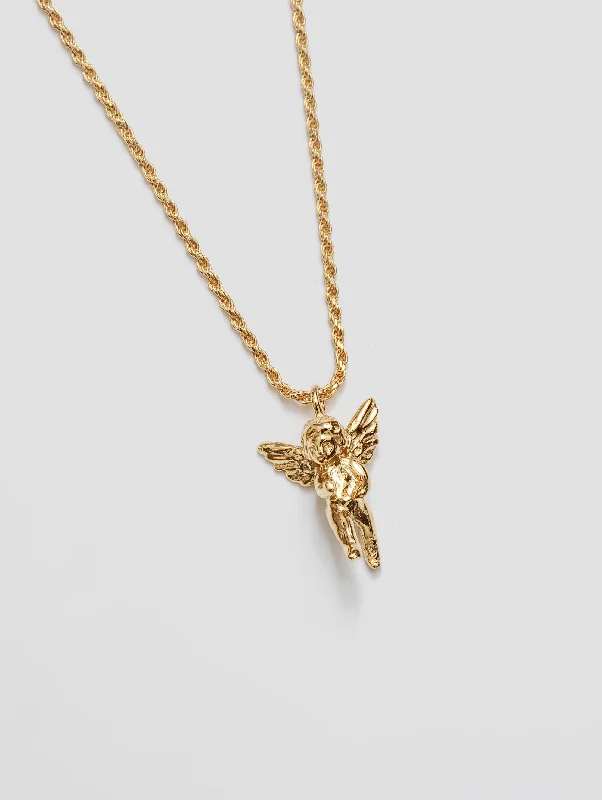 custom birthstone necklaces for women-Cherub Necklace in Gold