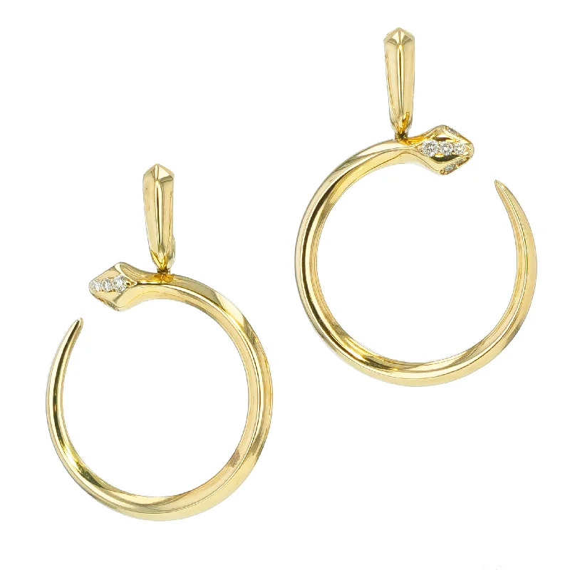 luxury hoop earrings for women-Yellow Gold and Diamond Pave Drop Earrings