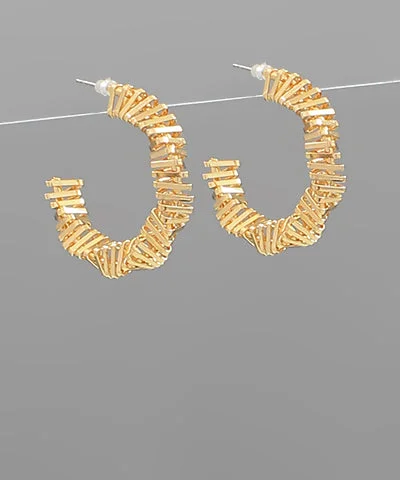 star-shaped earrings for women-30mm Twisted Metal Hoops