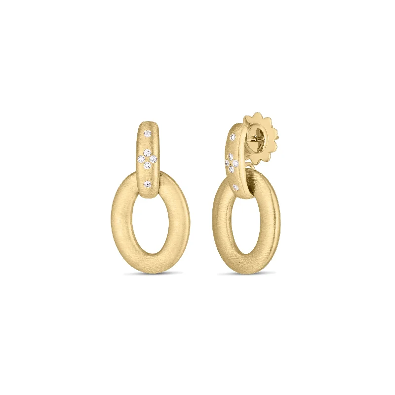 cute stud earrings for women-18kt Yellow Gold Duchessa Diamond Doorknocker Stud Earrings