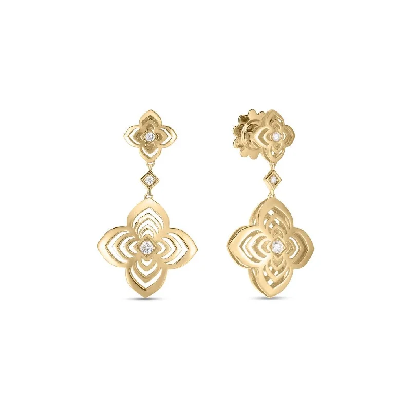 fancy earrings for women-18Kt. Yellow Gold Palazzo Ducale Carnevale Drop Earrings