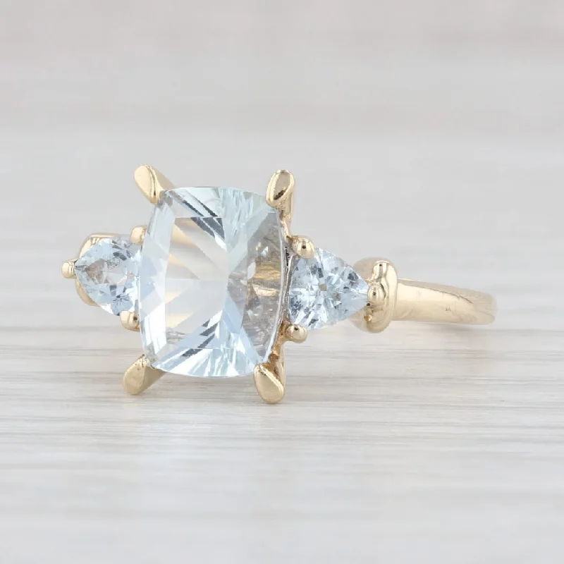 solitaire engagement rings for women-2.11ctw Aquamarine Ring 10k Yellow Gold Size 8 March Birthstone