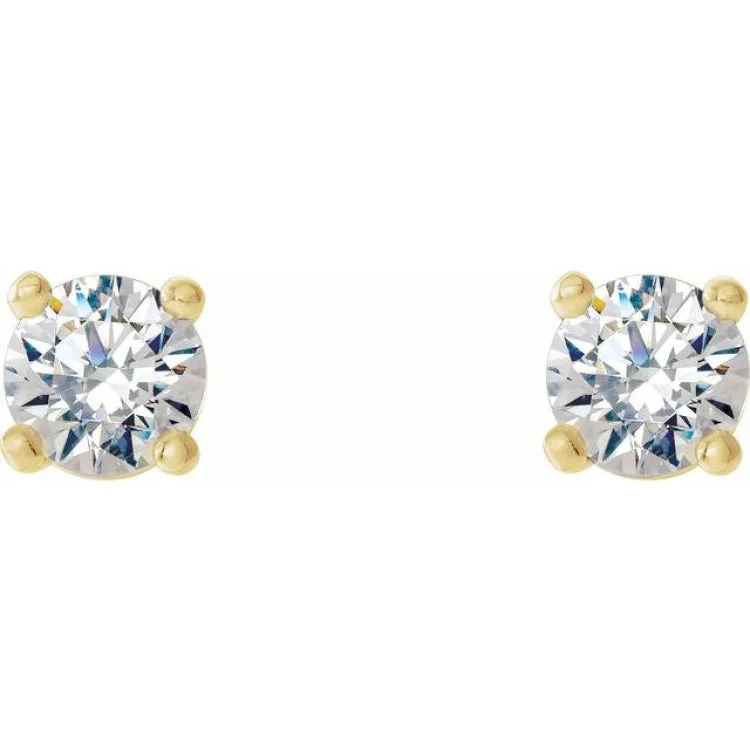 luxury earrings for women-14K Yellow 1/3 CTW Lab-Grown Diamond 4-Prong Stud Earrings