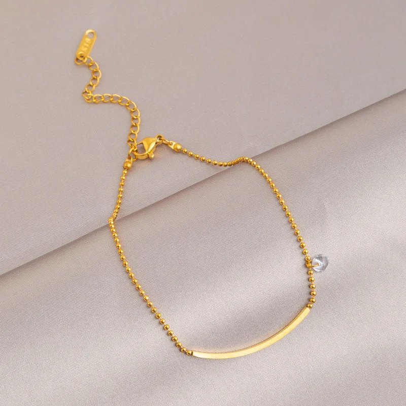 Single Row Diamond Anklet