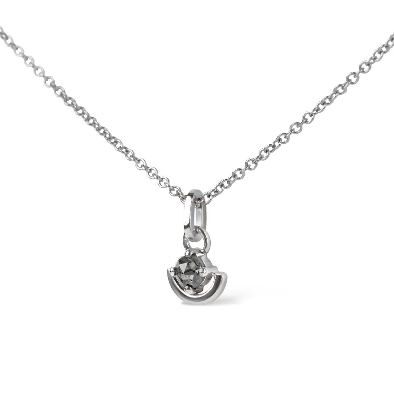 sterling silver pendant necklaces for women-Cradled Diamond Necklace, 14k White Gold