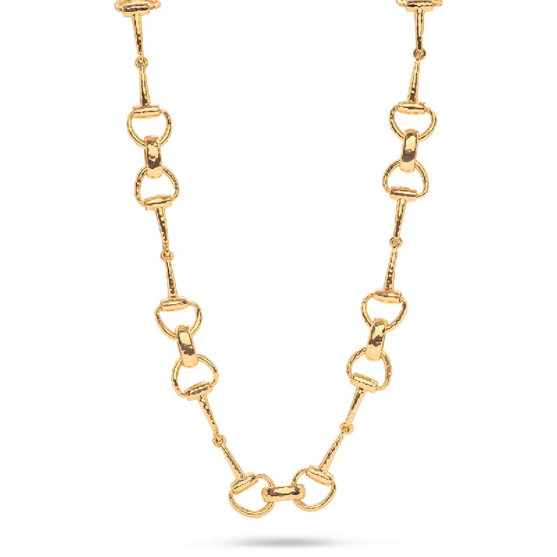 luxury necklaces for women-Equestrian Snaffle Bit Chain Necklace, 20" - Gold