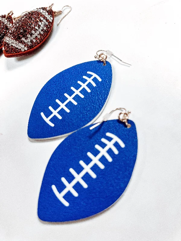 bohemian earrings for women-Faux Leather Royal Football Earrings