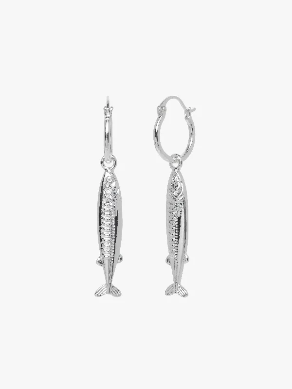 minimalist drop earrings for women-Anchovy Earrings - Silver