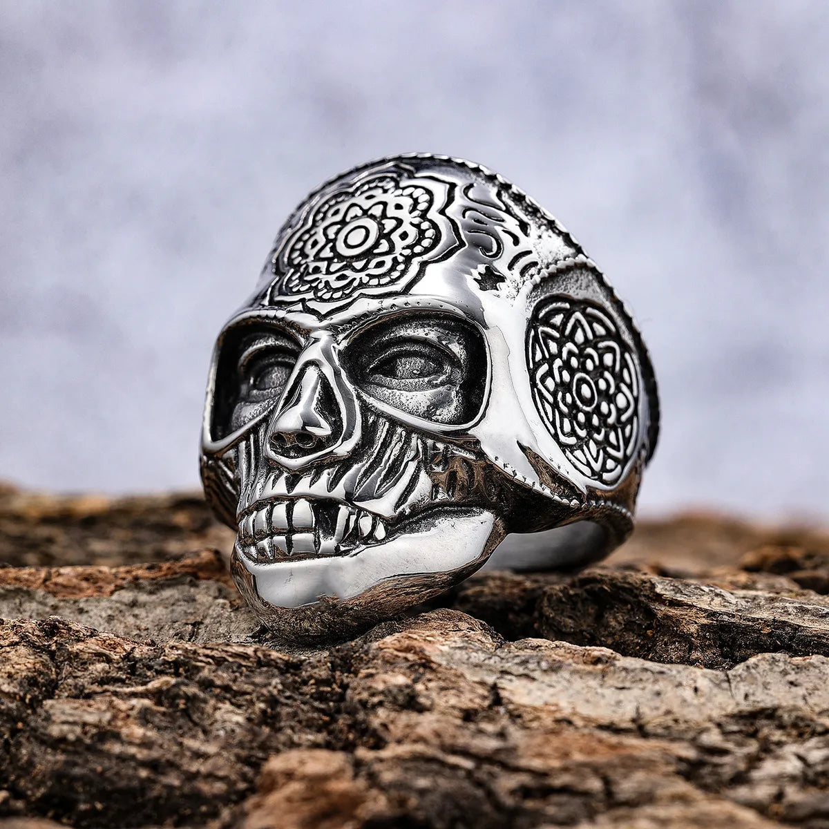 vintage-inspired rings for women-Punk U Shape Skull 304 Stainless Steel Unisex Rings