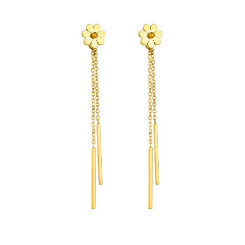 Gold stud earrings