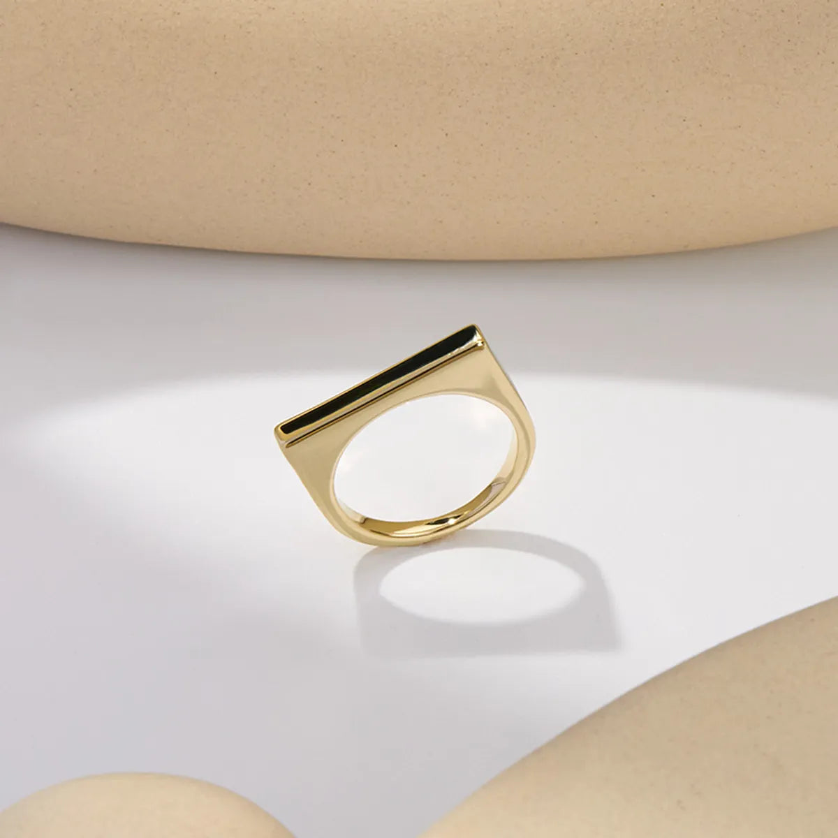 square rings for women-Copper 14K Gold Plated Elegant Simple Style Plating Color Block Rings