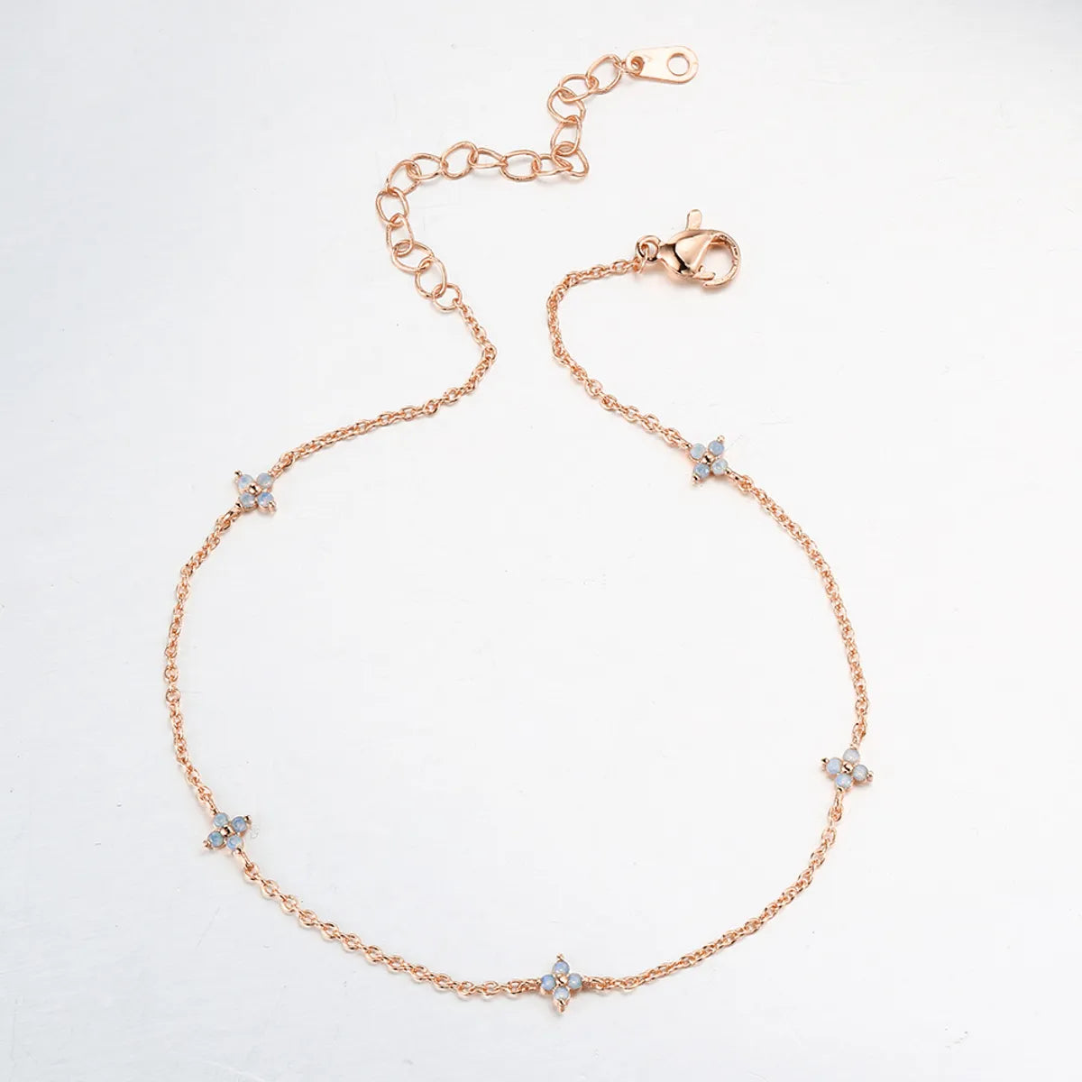 Rose Gold Blue Stone (Anklet)