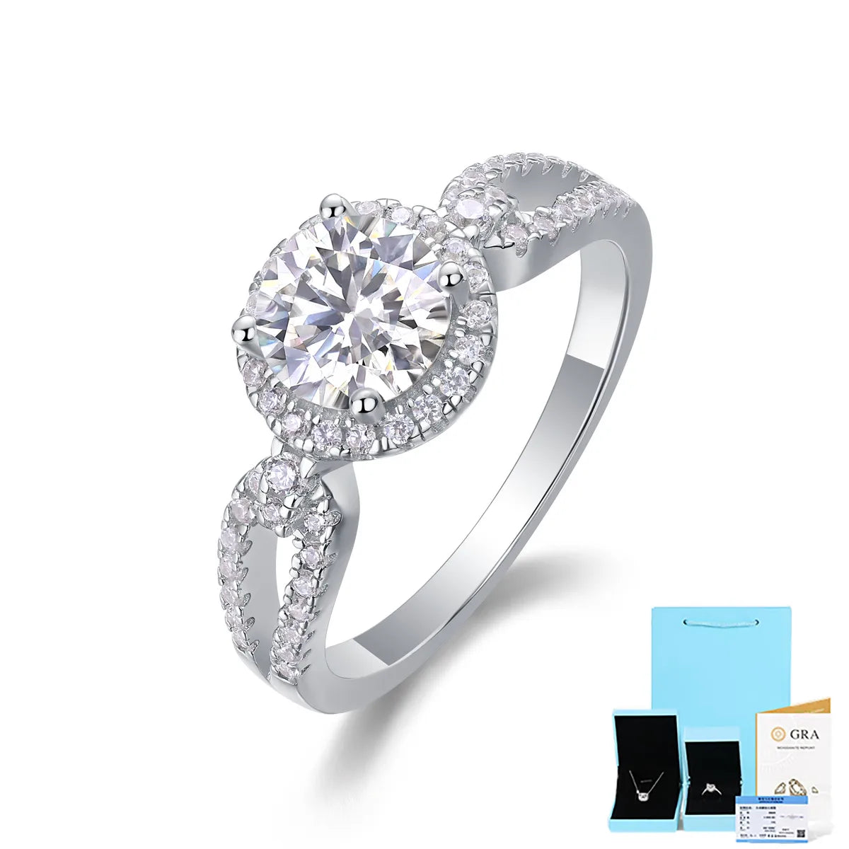 Moissanite 1 Karat (Including Gift Box Certificate)