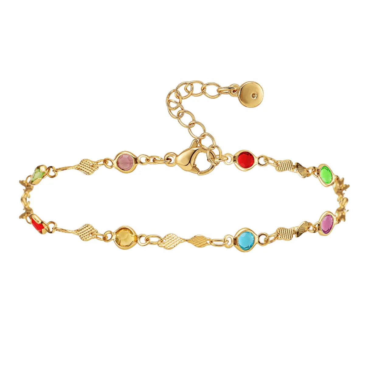 cuff bracelet for women-Color Zircon Adjustable Gold-Plated Anklet Wholesale Nihaojewelry