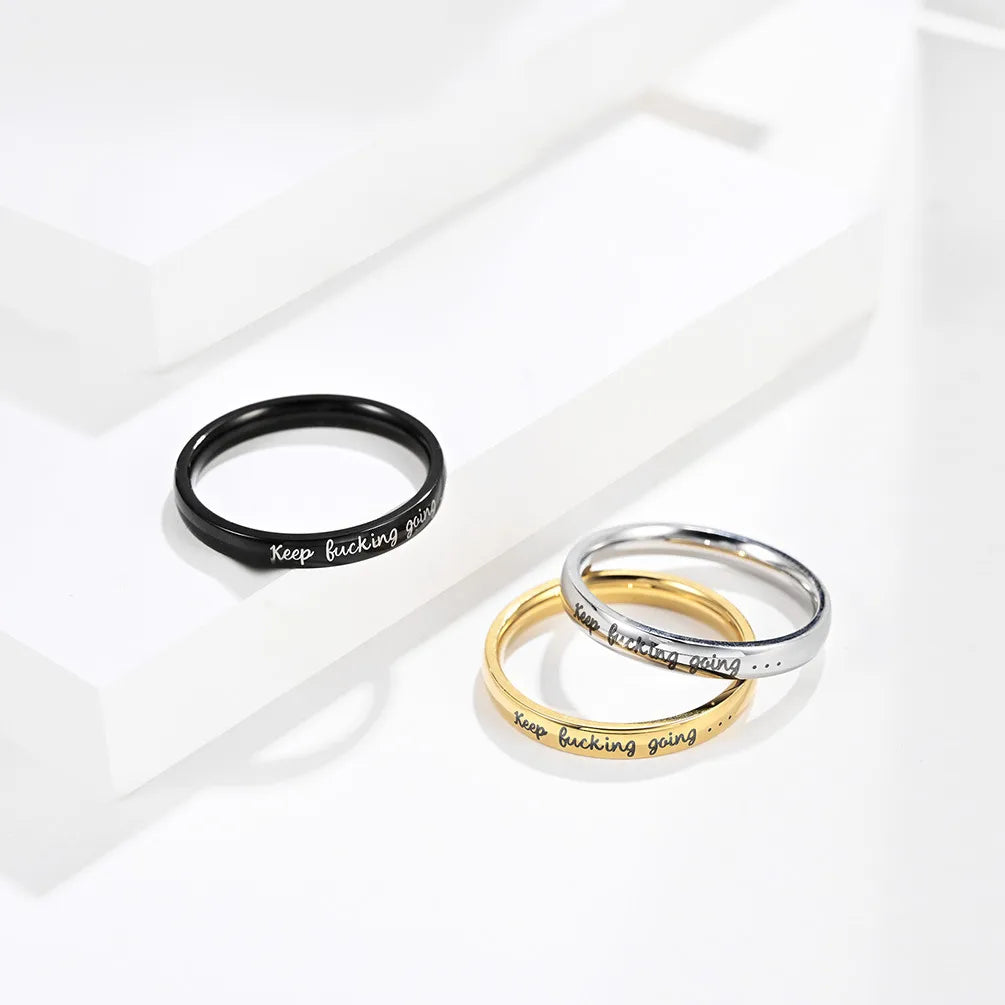 gemstone cocktail rings for women-Simple Style Classic Style Spot 304 Stainless Steel Plating 18K Gold Plated Unisex Rings