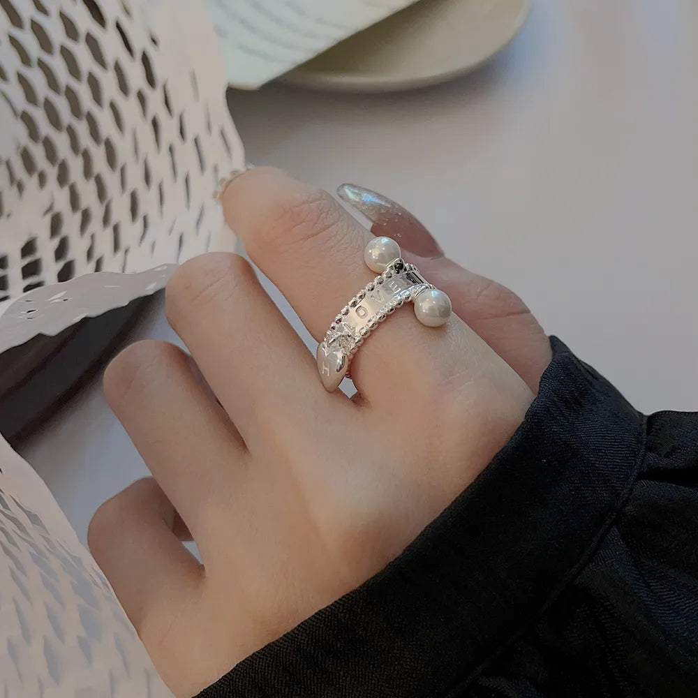 unique rings for women-Sterling Silver Casual Plating Geometric Open Rings