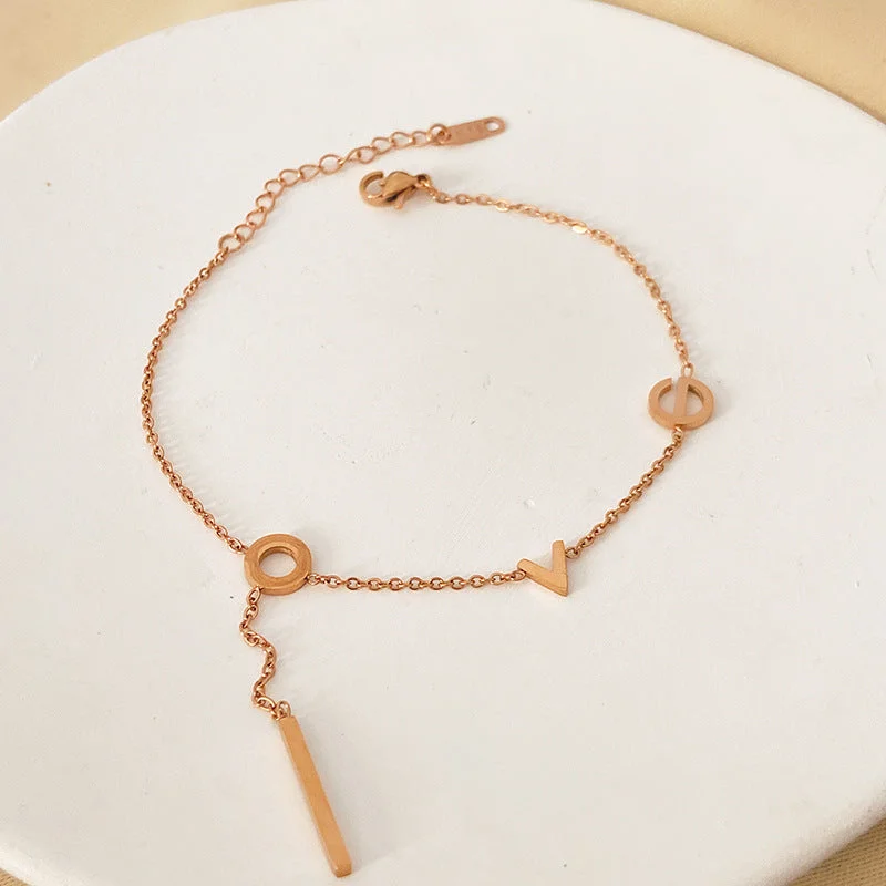 Rose Gold Love Anklet