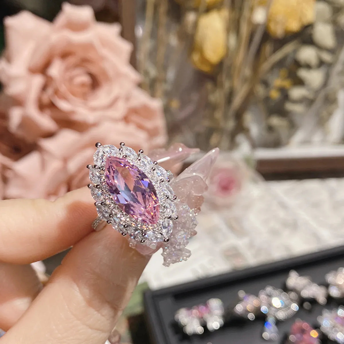 Ring 0374♥Pink diamond