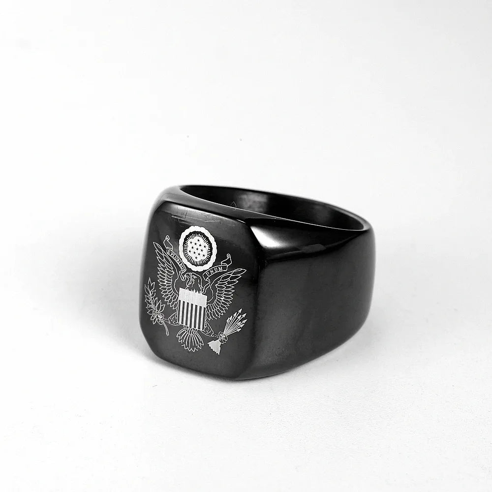 Black US National Emblem Ring