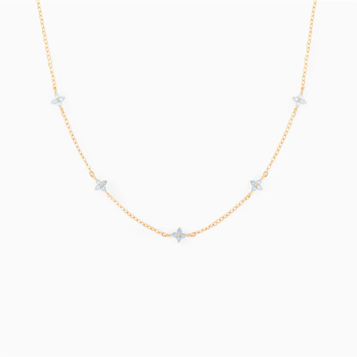 Rose Gold Blue Stone (Necklace)