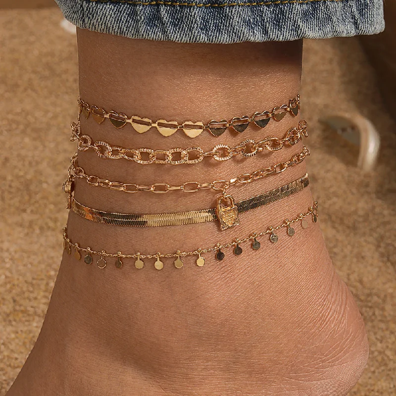 fashion bracelet for women-Simple Style Classic Style Solid Color Zinc Alloy Women's Anklet