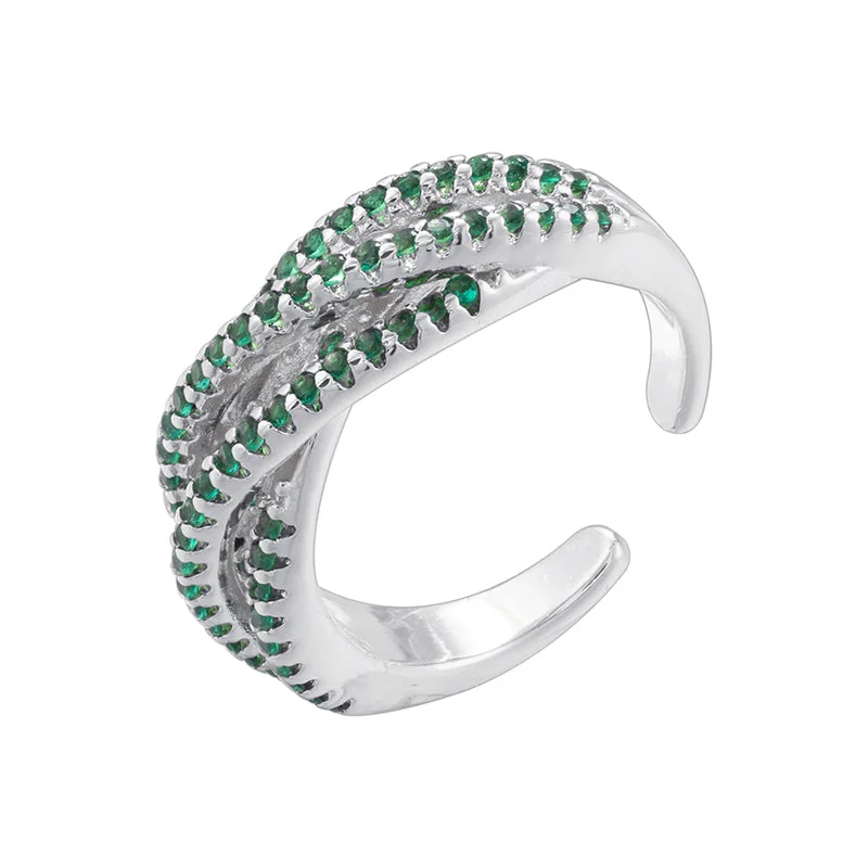 White Gold Color Green Diamond