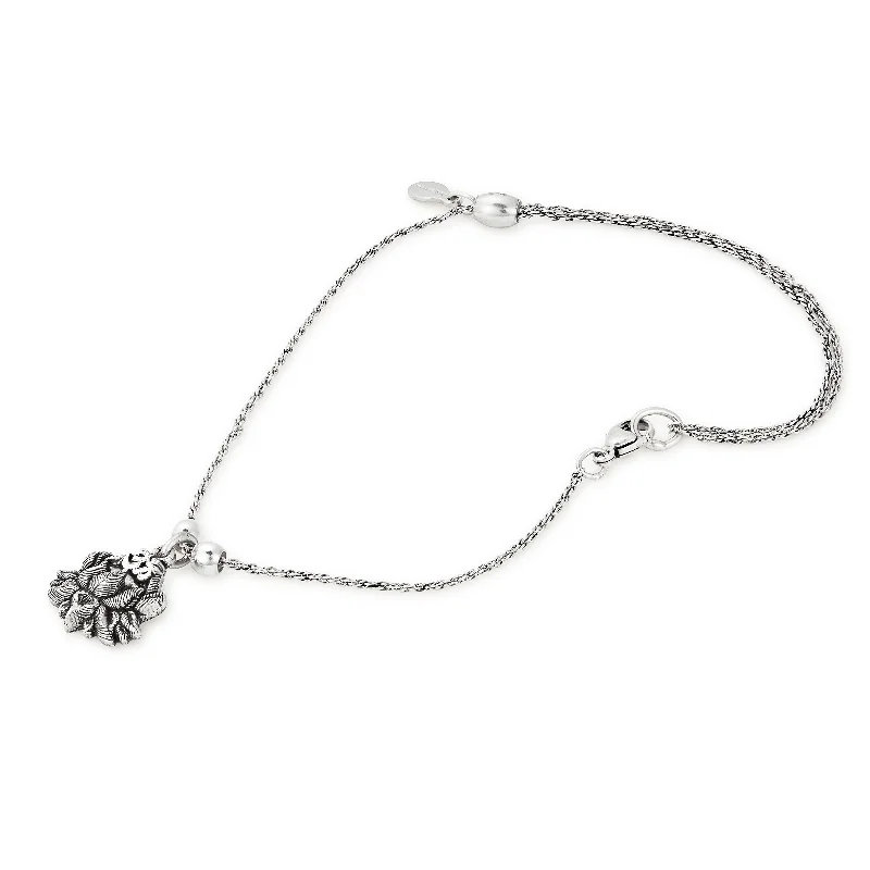 simple leather bracelet for women-Lotus Peace Petals Anklet