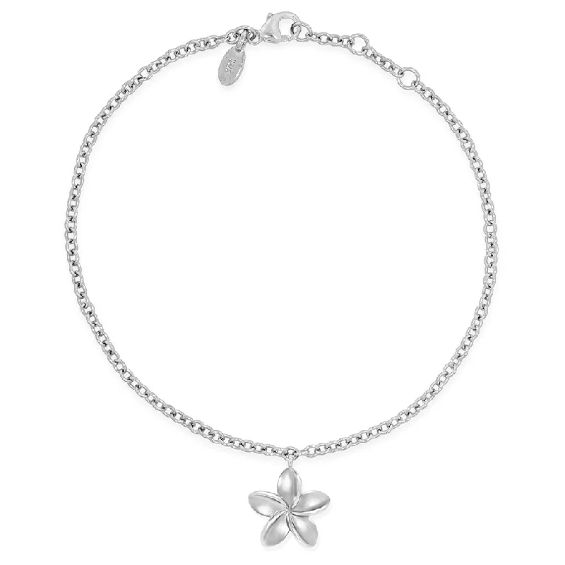 tennis bracelet for women-Plumeria Charm Anklet