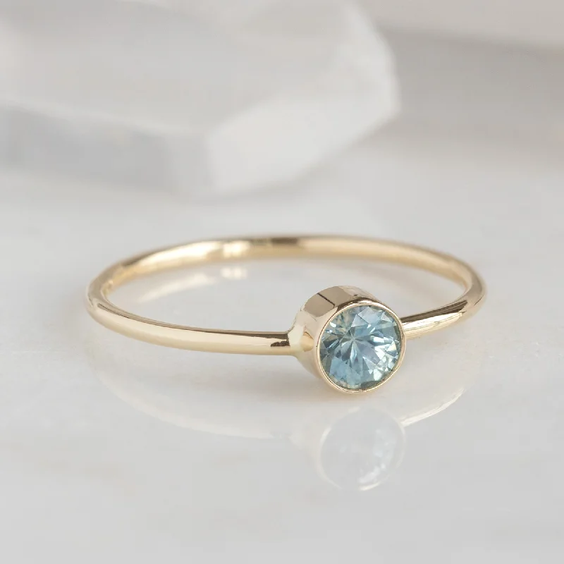 pear-shaped engagement rings for women-The Montana Sapphire Stacking Ring | 14K Yellow Gold