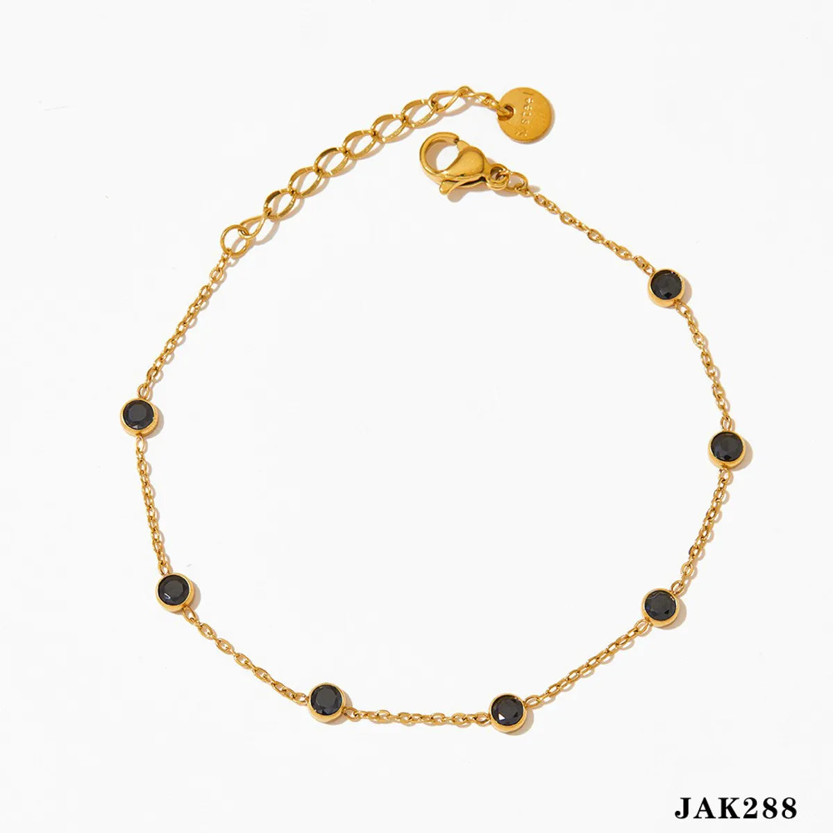 Gold Black Diamond Anklet