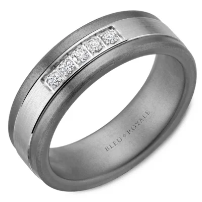 minimalist engagement rings for women-14K White Gold and Tantalum with 0.14ctw Diamonds