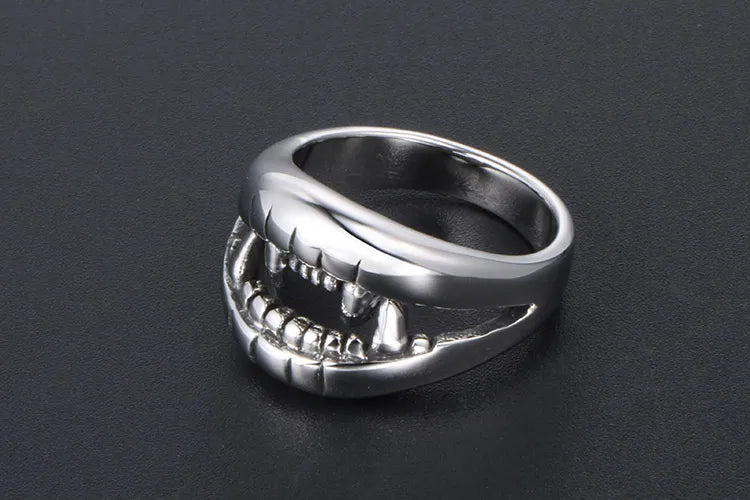 eternity rings for women-IG Style Retro Cool Style Teeth 304 Stainless Steel Polishing Men'S Rings