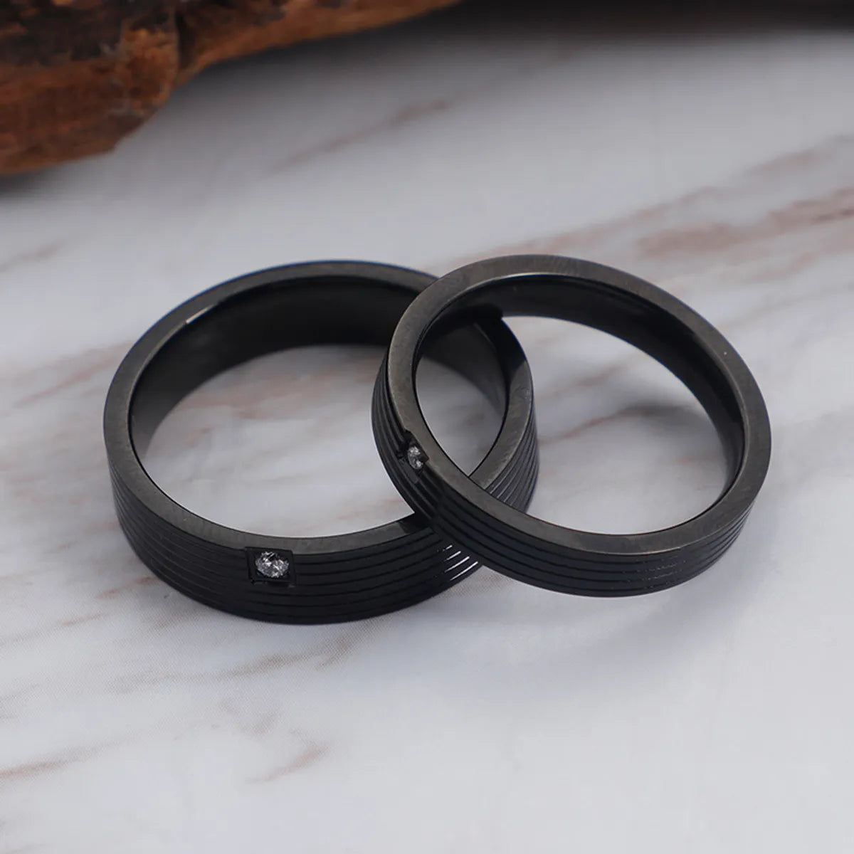 halo engagement rings for women-Simple Style Geometric Titanium Steel Rings