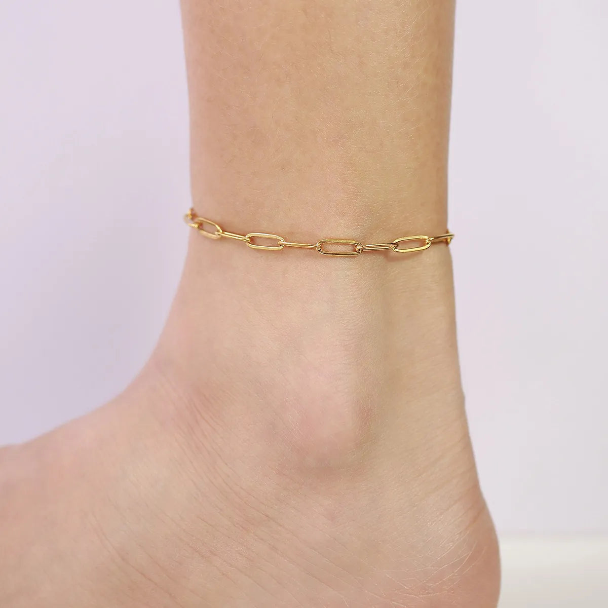 gold bracelet for women-1 Piece Fashion Geometric Titanium Steel Women's Anklet